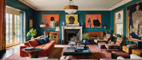 sitting room,interior decor,interiors,billiard room,danish room,home interior,living room,interior design,house painting,the living room of a photographer,great room,interior decoration,livingroom,teal and orange,blue room,decor,mid century modern,wade rooms,family room,turquoise wool,Art,Artistic Painting,Artistic Painting 51