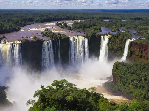 victoria falls,iguassu,bond falls,wasserfall,guyana,zambia,zimbabwe,falls,paraguayian guarani,brazil,northeast brazil,mozambique,mato grosso,brasil,roraima,water falls,wonders of the world,waterfalls,brown waterfall,south america,Art,Classical Oil Painting,Classical Oil Painting 09