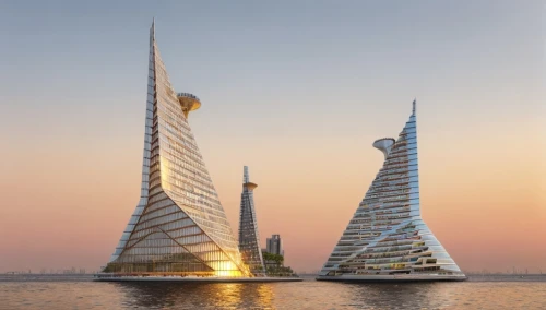 burj al arab,calatrava,murano lighthouse,cube stilt houses,sailing boats,burj kalifa,sharjah,sailboats,sails,stilt houses,largest hotel in dubai,jumeirah beach hotel,dhabi,offshore wind park,sailing ships,tallest hotel dubai,santiago calatrava,felucca,power towers,yacht racing,Architecture,Skyscrapers,Modern,Functional Sustainability 2