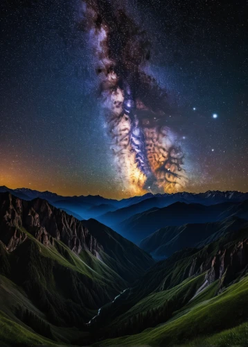 the milky way,milky way,milkyway,astronomy,the transfagarasan,transfagarasan,the night sky,astrophotography,starry night,galaxy collision,nightscape,night sky,starry sky,alien planet,starscape,space art,fagaras,nightsky,the landscape of the mountains,alien world,Art,Classical Oil Painting,Classical Oil Painting 19