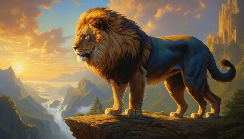 forest king lion,lion,panthera leo,african lion,lion - feline,male lion,lion number,lion head,king of the jungle,majestic nature,female lion,lion father,lions,majestic,skeezy lion,two lion,lion king,fantasy picture,lion's coach,lionesses,Conceptual Art,Fantasy,Fantasy 28