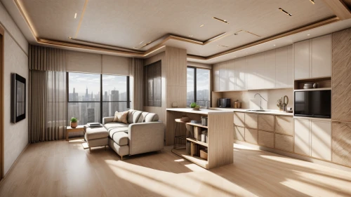 penthouse apartment,3d rendering,modern living room,modern room,sky apartment,interior modern design,modern kitchen interior,livingroom,entertainment center,living room,kitchen design,apartment lounge,modern kitchen,render,apartment,loft,interior design,modern decor,luxury home interior,3d rendered