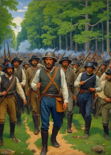 forest workers,pilgrims,infantry,soldiers,rangers,hunting scene,marching,federal army,cossacks,patrols,the army,troop,reenactment,milvus migrans,shield infantry,revolvers,boy scouts of america,french foreign legion,historical battle,monks,Art,Classical Oil Painting,Classical Oil Painting 27