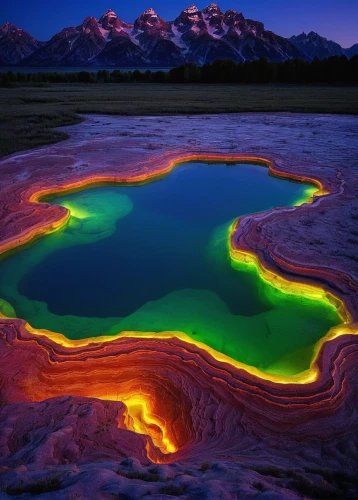 volcano pool,acid lake,active volcano,geothermal,yellowstone national park,colorful grand prismatic spring,volcanic landform,volcanic lake,yellowstone,volcanic field,geyser,volcanic landscape,colorful water,geothermal energy,lava river,mountain spring,united states national park,lake of fire,geological phenomenon,volcano,Photography,Artistic Photography,Artistic Photography 09