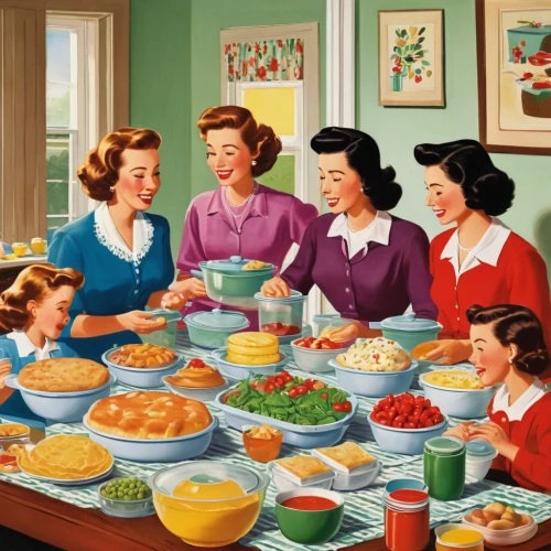 1940 women,southern cooking,domestic,domestic life,homemaker,thanksgiving dinner,family dinner,girl scouts of the usa,housewife,retro 1950's clip art,soup kitchen,family gathering,happy day of the woman,ladies group,happy mother's day,dinner party,blogs of moms,international family day,retro women,feast,Illustration,Abstract Fantasy,Abstract Fantasy 22