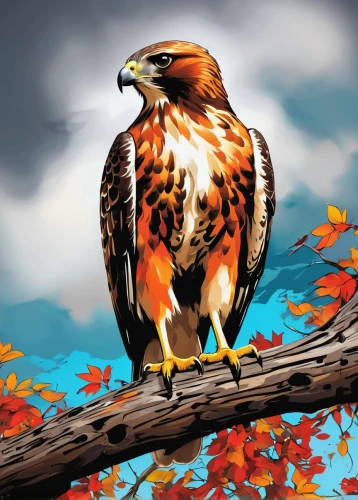 red tailed hawk,red tail hawk,bird painting,autumn background,autumn icon,red-tailed hawk,red shouldered hawk,hawk animal,eagle illustration,fox sparrow,redtail hawk,sharp shinned hawk,autumn colouring,broad winged hawk,mountain hawk eagle,hawk perch,harris's hawk,ferruginous hawk,hawk,singing hawk,Conceptual Art,Graffiti Art,Graffiti Art 09