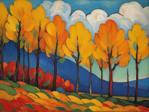 autumn landscape,fall landscape,autumn trees,trees in the fall,autumn mountains,the trees in the fall,forest landscape,fall foliage,autumn background,autumn forest,autumn icon,the autumn,fall leaves,one autumn afternoon,row of trees,autumn tree,autumn scenery,colored leaves,deciduous trees,sky of autumn,Art,Artistic Painting,Artistic Painting 36