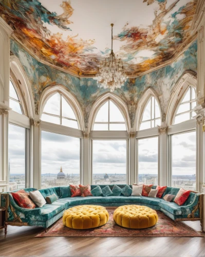 great room,ornate room,penthouse apartment,living room,sitting room,interior design,breakfast room,livingroom,interior decor,danish room,the living room of a photographer,chaise lounge,venice italy gritti palace,marble palace,sky apartment,interiors,interior decoration,family room,window treatment,decor,Illustration,Paper based,Paper Based 13