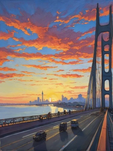 bay bridge,goldengatebridge,mackinac bridge,san francisco,golden gate bridge,the golden gate bridge,bay area,golden gate,akashi-kaikyo bridge,san francisco bay,sanfrancisco,the akashi-kaikyo bridge,skyway,rainbow bridge,golden bridge,spit bridge,everett,harbor bridge,ravenel bridge,bridges,Illustration,Paper based,Paper Based 17