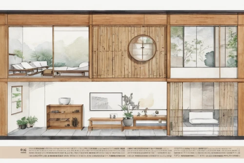 wooden windows,japanese-style room,floorplan home,china cabinet,cabinetry,kitchen design,display window,house drawing,room divider,core renovation,archidaily,wood window,mid century house,window frames,model house,renovation,house floorplan,architect plan,new kitchen,display case,Unique,Design,Infographics