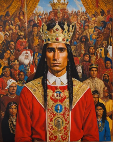 the american indian,american indian,amerindien,king caudata,khokhloma painting,king david,emperor,king ortler,bayan ovoo,indigenous painting,red chief,red cloud,the ruler,romanian orthodox,indigenous,columbus day,hieromonk,the order of cistercians,king crown,first nation,Illustration,Paper based,Paper Based 12