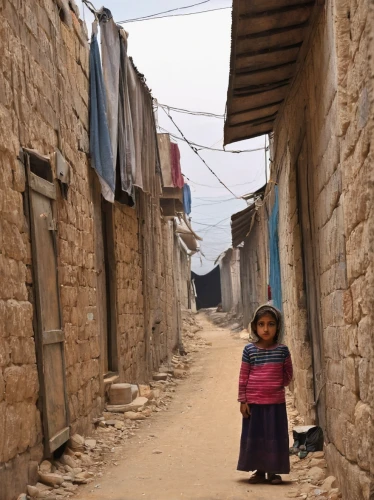 human settlement,slums,slum,narrow street,nomadic children,bedouin,addis ababa,palestine,village street,essaouira,mud village,the cobbled streets,amed,martyr village,syrian,girl walking away,girl with cloth,row of houses,amman,in madaba,Illustration,Abstract Fantasy,Abstract Fantasy 09