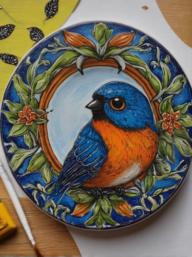 bird painting,robin redbreast,painted bunting,bluebird perched,lazuli bunting,watercolour red robin,eastern bluebird,male bluebird,tickell's blue flycatcher,western bluebird,bird robin,blue wren,ornamental bird,decorative plate,bluebird,flower and bird illustration,an ornamental bird,european robin,bird illustration,tanager,Illustration,Paper based,Paper Based 14