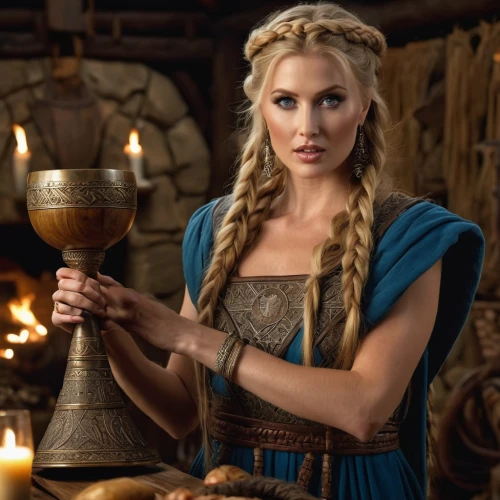 celtic queen,vikings,candlemaker,elsa,priestess,woman of straw,celtic woman,runes,flagon,thracian,sorceress,candlestick,callisto,athena,game of thrones,elaeis,golden candlestick,paganism,goblet,fantasy woman,Photography,General,Natural