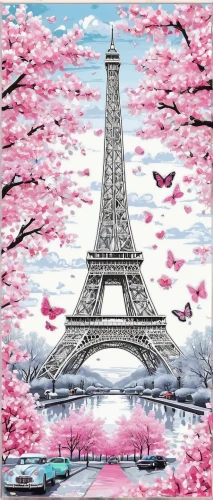 paris clip art,eifel,eiffel,japanese sakura background,eiffel tower,watercolor paris,universal exhibition of paris,french digital background,the eiffel tower,eiffel tower french,paris,sakura background,champ de mars,sakura tree,sakura trees,landscape background,paris cafe,cherry blossom tree,springtime background,takato cherry blossoms,Unique,Design,Sticker