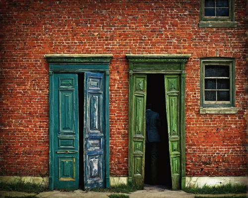 blue door,blue doors,old door,rusty door,home door,doors,the door,creepy doorway,wooden door,door,iron door,metallic door,doorway,the threshold of the house,open door,old windows,row of windows,steel door,front door,old brick building,Photography,Documentary Photography,Documentary Photography 29