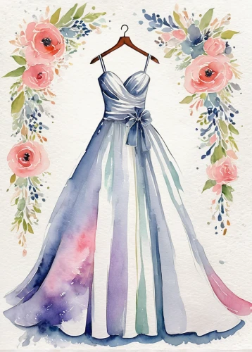 watercolor wreath,watercolor women accessory,bridal clothing,watercolor floral background,wedding dresses,wedding dress,bridal dress,wedding gown,bridal party dress,wedding dress train,watercolor background,watercolor baby items,watercolor blue,fashion illustration,watercolor roses and basket,silver wedding,watercolor tassels,wedding details,watercolor flowers,overskirt,Illustration,Paper based,Paper Based 25
