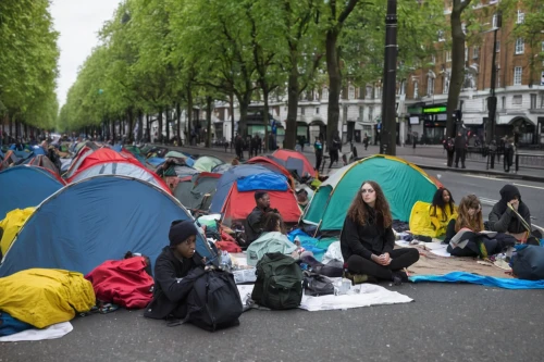 tent camp,economic refugees,tents,extinction rebellion,waterloo plein,unhoused,tourist camp,violence against refugees,fridays for future,migrants,refugees,protesters,protest,airbnb,paris,larambla,britain,accommodation,camp out,camping tents,Conceptual Art,Daily,Daily 30