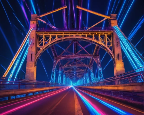 light trail,light trails,rainbow bridge,highway bridge,long exposure,long exposure light,colored lights,tied-arch bridge,arch bridge,light paint,danube bridge,bridges,longexposure,extradosed bridge,hohenzollern bridge,bridge arch,under the bridge,memorial bridge,bridge,highway lights,Conceptual Art,Sci-Fi,Sci-Fi 27