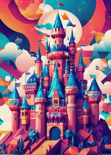 disney castle,fairy tale castle,fairy tale icons,shanghai disney,fantasy world,saint basil's cathedral,tokyo disneyland,sleeping beauty castle,fairytale castle,fantasy city,disney-land,castles,disney land,disneyland park,euro disney,3d fantasy,basil's cathedral,castle,disney,fairy world,Illustration,Vector,Vector 17