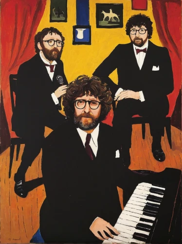 orchesta,album cover,concerto for piano,jazz pianist,musicians,cd cover,piano bar,spotify icon,capital cities,orchestra,piano player,piano,monkeys band,gentleman icons,pianos,pianet,oil on canvas,beatenberg,quartet in c,suit of spades,Art,Artistic Painting,Artistic Painting 09