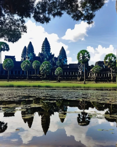 angkor wat temples,angkor,cambodia,siem reap,water palace,southeast asia,world heritage site,laos,south east asia,borodundur,prambanan,unesco world heritage site,temples,vientiane,unesco world heritage,grand palace,bagan,somtum,asian architecture,teal blue asia,Illustration,Retro,Retro 20