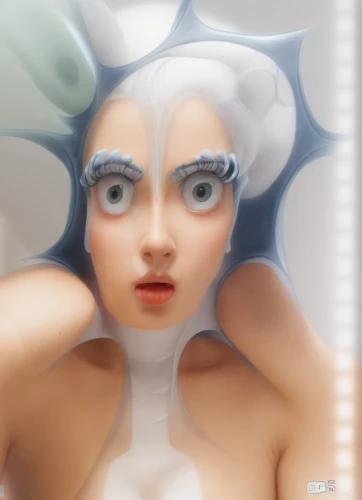 digital painting,world digital painting,siren,water pearls,digital art,sea anemone,digital artwork,shower cap,ice queen,fantasy portrait,bjork,under sea,wet water pearls,fantasy woman,merfolk,white lady,bath white,sci fiction illustration,under water,anime 3d,Common,Common,Natural