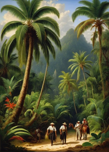 palm pasture,haiti,palmtrees,palm forest,dominica,royal palms,heads of royal palms,dominican republic,palm field,forest workers,samoa,tahiti,caravan,jamaica,tropical and subtropical coniferous forests,ascension island,tropical animals,two palms,martinique,palm trees,Conceptual Art,Fantasy,Fantasy 18