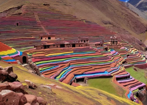 marvel of peru,cusco,incas,bolivia,peru,peru i,ica - peru,terraced,tibet,the festival of colors,inca,machu,pachamama,andes,tibetan prayer flags,terraces,titicaca,rice terrace,machu pi,mountain village,Conceptual Art,Fantasy,Fantasy 22