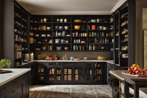 dark cabinetry,pantry,dark cabinets,bookshelves,tile kitchen,shelving,bookcase,chefs kitchen,kitchen design,cupboard,cabinets,modern kitchen interior,kitchen cabinet,shelves,cabinetry,kitchen interior,bookshelf,modern kitchen,kitchenette,kitchen shop,Conceptual Art,Daily,Daily 18