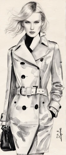 fashion illustration,fashion sketch,trench coat,fashion vector,woman in menswear,vintage drawing,drawing mannequin,coat,overcoat,woman walking,watercolor women accessory,girl drawing,women fashion,girl walking away,old coat,red coat,charcoal drawing,long coat,sprint woman,fashion girl,Illustration,Paper based,Paper Based 30