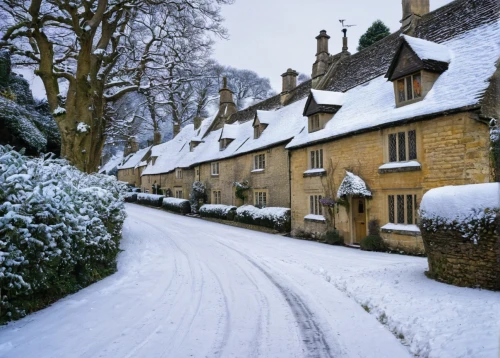 wintry,great chalfield,snowy landscape,cottages,the snow falls,snowy,snow scene,snow landscape,shaftesbury,snow bridge,snowed in,sussex,winter village,winter wonderland,country cottage,cambridgeshire,winter landscape,row of houses,christmas snow,falkland,Illustration,Retro,Retro 01