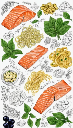 sea foods,omega3,salmon,oily fish,fish products,seafood,sea food,food collage,seamless pattern,soba noodles,fish collage,food icons,fresh fish,sheet pan,foods,nabemono,soba,mediterranean diet,nautical clip art,wild salmon,Illustration,Black and White,Black and White 05