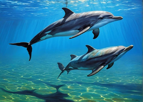 oceanic dolphins,bottlenose dolphins,common dolphins,dolphins in water,dolphins,two dolphins,dolphin background,sea mammals,bottlenose dolphin,striped dolphin,spinner dolphin,pilot whales,dolphinarium,cetacean,tursiops truncatus,cetacea,marine mammals,white-beaked dolphin,common bottlenose dolphin,wholphin,Art,Classical Oil Painting,Classical Oil Painting 42