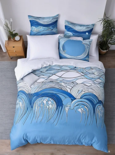 blue sea shell pattern,duvet cover,blue pillow,bed linen,waterbed,bedding,whirlpool pattern,wave pattern,ocean waves,coral swirl,waves circles,bed sheet,futon pad,water waves,water sofa,sofa cushions,comforter,mattress pad,bed skirt,duvet,Illustration,Black and White,Black and White 07