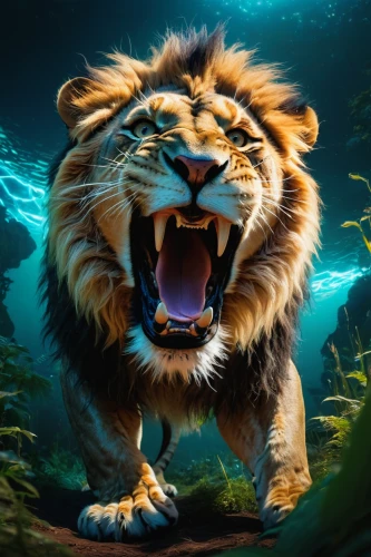 roaring,to roar,forest king lion,king of the jungle,roar,lion,blue tiger,panthera leo,god of the sea,a tiger,poseidon god face,zodiac sign leo,lion - feline,skeezy lion,poseidon,lion father,male lion,scar,lion head,leo,Conceptual Art,Fantasy,Fantasy 18