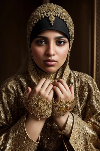 islamic girl,muslim woman,indian bride,hijaber,muslima,abaya,indian woman,indian girl,girl in cloth,girl in a historic way,muslim background,ethnic design,arab,portrait photography,golden weddings,hijab,orientalism,persian,gold jewelry,bridal jewelry,Common,Common,Fashion