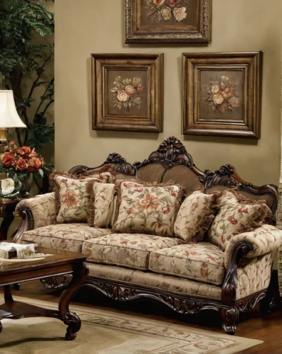 antique furniture,sofa set,chaise lounge,slipcover,upholstery,family room,seating furniture,furniture,loveseat,wing chair,settee,recliner,soft furniture,floral chair,ottoman,armchair,chaise longue,sitting room,rococo,chaise,Illustration,Realistic Fantasy,Realistic Fantasy 14