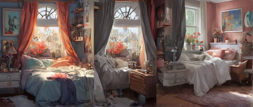 the little girl's room,studies,curtains,interiors,study,ornate room,abandoned room,meticulous painting,french windows,doll's house,rooms,window curtain,windowsill,winter light,paintings,tearoom,dandelion hall,curtain,winter window,morning light,Conceptual Art,Fantasy,Fantasy 01