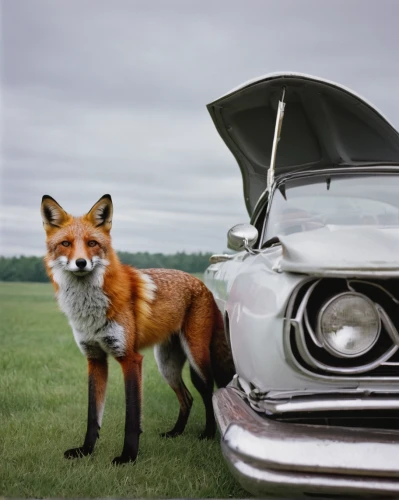 fox hunting,anthropomorphized animals,fox,a fox,fox stacked animals,open hunting car,hood ornament,foxes,volvo cars,car repair,vulpes vulpes,automobile hood ornament,automotive,car alarm,child fox,car-parts,red fox,redfox,automotive care,austin allegro,Photography,Documentary Photography,Documentary Photography 07