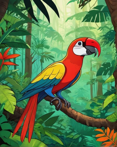 toco toucan,scarlet macaw,light red macaw,tropical bird climber,toucan,macaws of south america,macaw,tucano-toco,tropical bird,guacamaya,tucan,keel billed toucan,toucan perched on a branch,brown back-toucan,tropical birds,macaws,perched toucan,yellow throated toucan,macaw hyacinth,king parrot,Illustration,Japanese style,Japanese Style 07