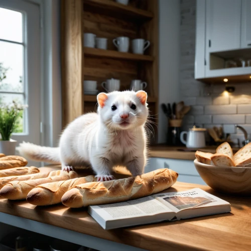 white cat,knead,ferret,puff pastry,loaves,little bread,pâtisserie,croissants,baguettes,baking bread,pastiera,purebred,crispbread,pastries,white bread,fresh bread,bread time,oktoberfest cats,pane,turkish van,Photography,General,Natural