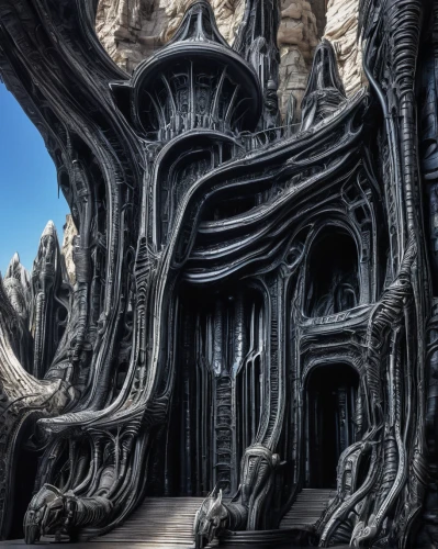 mandelbulb,ice castle,3d fantasy,hall of the fallen,fractal environment,castle of the corvin,alien world,ghost castle,the ruins of the,labyrinth,dungeons,dungeon,fractalius,strange structure,imperial shores,end-of-admoria,biomechanical,the throne,the blue caves,futuristic landscape,Conceptual Art,Sci-Fi,Sci-Fi 02