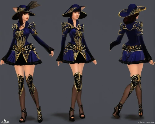 sterntaler,larkspur,majorette (dancer),police uniforms,steampunk,sorceress,gentiana,costume design,dark blue and gold,the hat-female,witch's legs,bluebell,delta sailor,sailor,witch hat,naval officer,poker primrose,dodge warlock,mage,witch's hat,Illustration,Retro,Retro 04