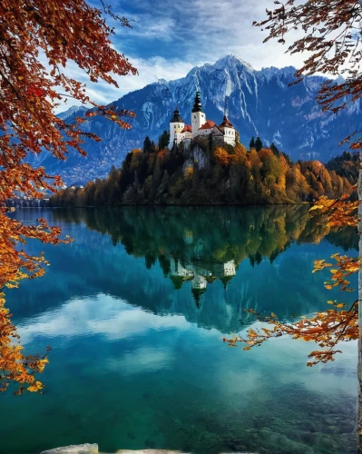 lake bled,slovenia,bled,bavarian swabia,autumn mountains,bavaria,neuschwanstein,autumn background,fairytale castle,autumn landscape,austria,neuschwanstein castle,transylvania,berchtesgadener land,berchtesgaden national park,eastern europe,autumn scenery,tyrol,bavarian,romania,Conceptual Art,Sci-Fi,Sci-Fi 05