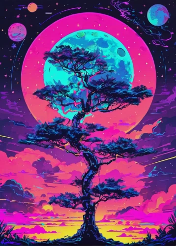 colorful tree of life,bonsai,painted tree,magic tree,tangerine tree,mushroom landscape,tree,tree of life,tree mushroom,a tree,trees,the trees,would a background,tree top,strange tree,wondertree,bonsai tree,purple moon,the japanese tree,isolated tree,Conceptual Art,Sci-Fi,Sci-Fi 27