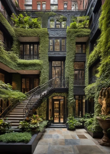 brownstone,boutique hotel,homes for sale in hoboken nj,casa fuster hotel,luxury real estate,luxury property,eco hotel,greenforest,plant tunnel,apartment building,hoboken condos for sale,green living,courtyard,an apartment,penthouse apartment,garden elevation,roof garden,green garden,apartment house,garden design sydney,Illustration,Realistic Fantasy,Realistic Fantasy 40