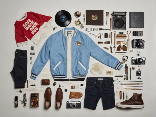 boys fashion,outfit,hipster,men clothes,flat lay,astronaut suit,the style of the 80-ies,man's fashion,nautical colors,school clothes,school uniform,winter clothes,astronautics,nautical,camping gear,light blue,color combinations,menswear,blue-collar worker,bluejacket,Unique,Design,Knolling