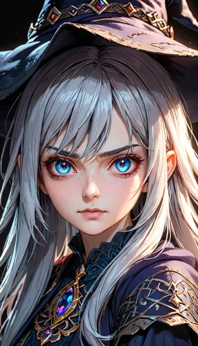 witch's hat icon,merlin,a200,alibaba,elza,heterochromia,winterblueher,luna,portrait background,custom portrait,hatter,fantasy portrait,fantasia,pupils,witch's hat,witch,halloween banner,alice,fairy tale character,halloween witch,Anime,Anime,General