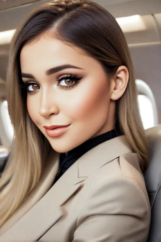flight attendant,stewardess,air new zealand,airplane passenger,business jet,corporate jet,private plane,lycia,bussiness woman,diamond da42,attractive woman,business woman,female hollywood actress,hollywood actress,portrait background,airpod,airline travel,sofia,blur office background,pretty young woman